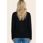 Basic Solid Sweater Cardigan with Pockets by Staccato - Black