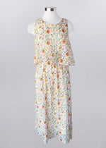 Keren Hart Sleeveless Maxi Dress in Floral Print - Pale Yellow