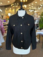 Keren Hart Linen Blend Button Up Jacket - Black