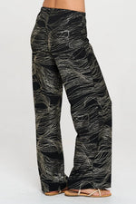 Palazzo Fukuro Jacquard Pant with Foil Detail by Jostar - MADE IN THE USA