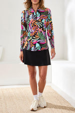 Tribal Sport UPF 50+ Mock Neck Quarter Zip - Tropical