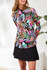 Tribal Sport UPF 50+ Mock Neck Quarter Zip - Tropical
