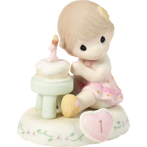Precious Moments Growing in Grace Girl Collectible Figurine - AGE 1 BRUNETTE