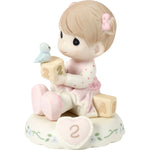 Precious Moments Growing in Grace Girl Collectible Figurine - AGE 2 BRUNETTE