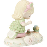 Precious Moments Growing in Grace Girl Collectible Figurine - AGE 3 BLONDE