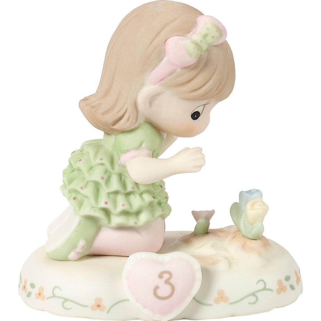 Precious Moments Growing in Grace Girl Collectible Figurine - AGE 3 BRUNETTE