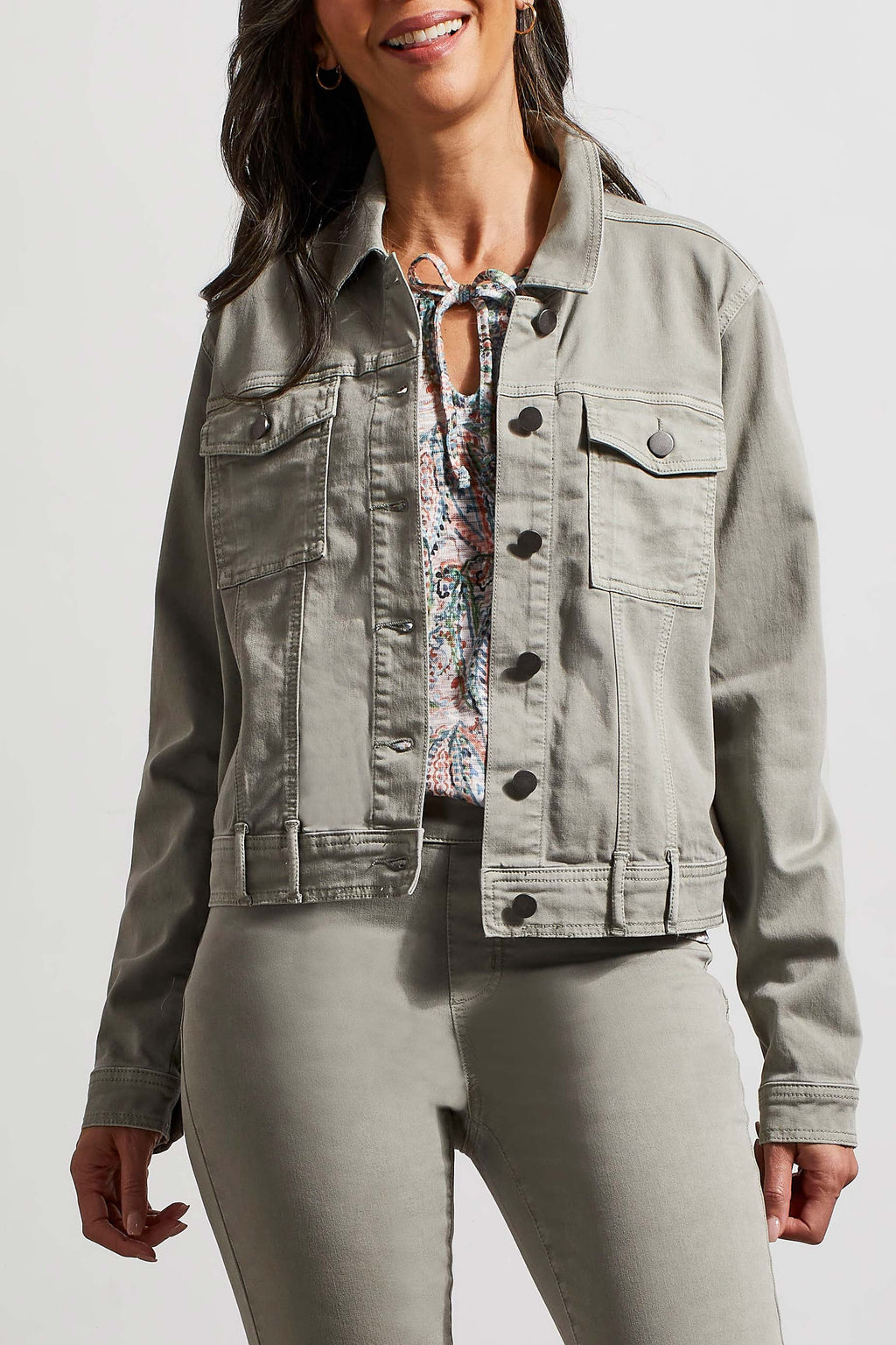 Tribal Fashions Classic Denim Jacket with Pleated Back - Forest Fog