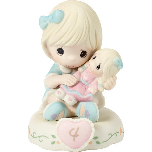Precious Moments Growing in Grace Girl Collectible Figurine - AGE 4 BLONDE