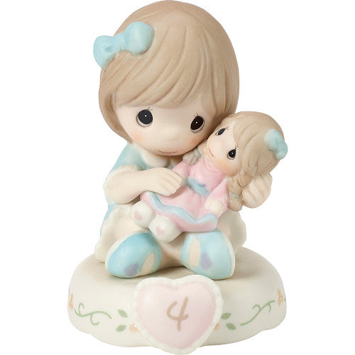 Precious Moments Growing in Grace Girl Collectible Figurine - AGE 4 BRUNETTE