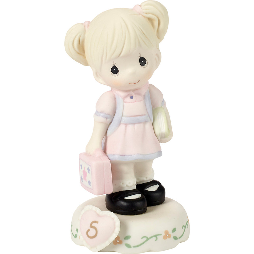Precious Moments Growing in Grace Girl Collectible Figurine - AGE 5 BLONDE