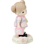 Precious Moments Growing in Grace Girl Collectible Figurine - AGE 5 BRUNETTE