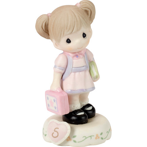 Precious Moments Growing in Grace Girl Collectible Figurine - AGE 5 BRUNETTE