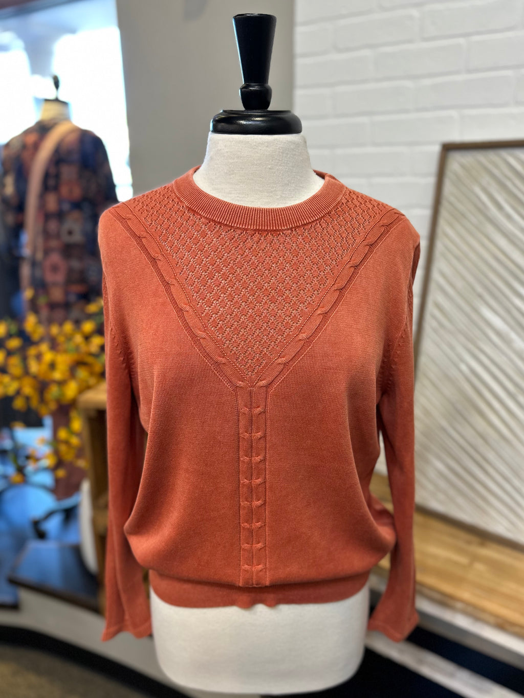 PBJ Blues Cotton Pullover Sweater - Red Rock