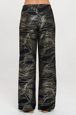 Palazzo Fukuro Jacquard Pant with Foil Detail by Jostar - MADE IN THE USA