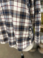 Keren Hart Cotton Plaid Flannel with Side Button
