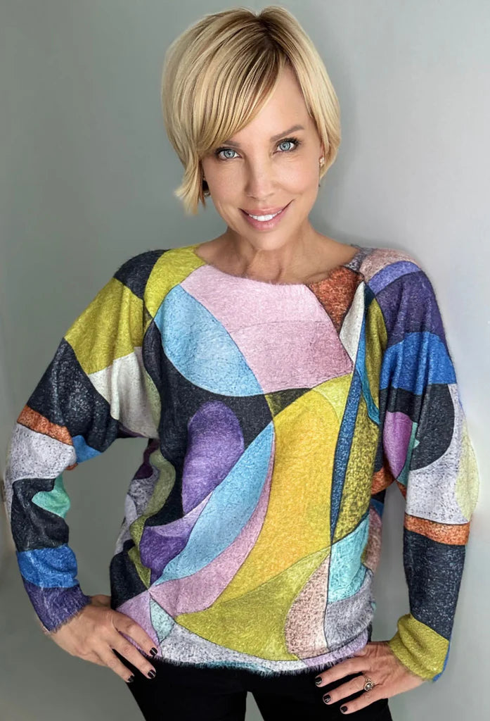 Ethyl Dolman Sleeve Print Sweater