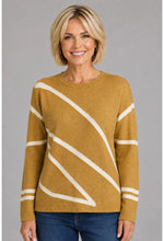 Ethyl Jacquard Round Neck Sweater - Mustard