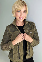 Ethyl Lace Sleeved Floral Jean Jacket