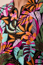 Tribal Sport UPF 50+ High Performance Dolman Zip-Front Sport Top - Tropical