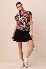 Tribal Sport UPF 50+ High Performance Dolman Zip-Front Sport Top - Tropical