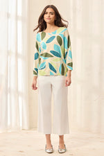 Tribal Fashions 3/4 Sleeve Crew Neck Sweater - Aqua Sky