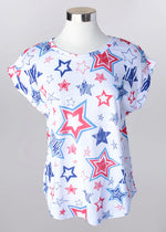 Keren Hart Red, White, and Blue Star Short Sleeve Tee