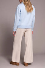 Tribal Fashions French Terry Stitch-Accent Zip Funnel Neck Sweater