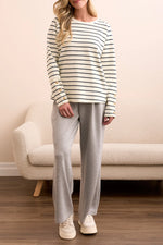 Tribal Fashions Striped Scuba Long Sleeve Top