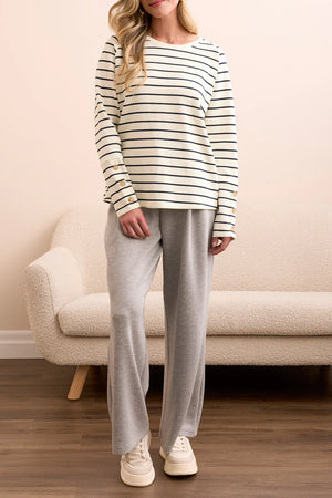 Tribal Fashions Striped Scuba Long Sleeve Top