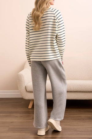 Tribal Fashions Striped Scuba Long Sleeve Top