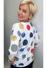 Ethyl Polka-Dot 3/4 Sleeve Cotton Top