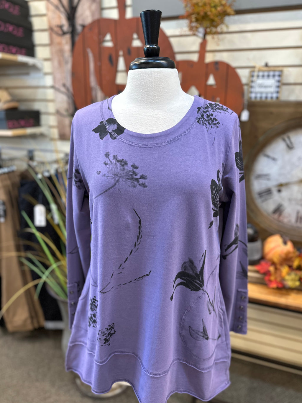 Wild Palms Round Neck with Floral Print Tunic