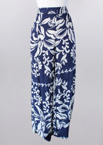 Keren Hart Floral Print Flowy Pant - Navy + White