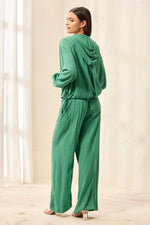 Tribal Fashions lightweight linen Button Front Hooded Jacket - Grass