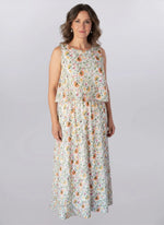 Keren Hart Sleeveless Maxi Dress in Floral Print - Pale Yellow