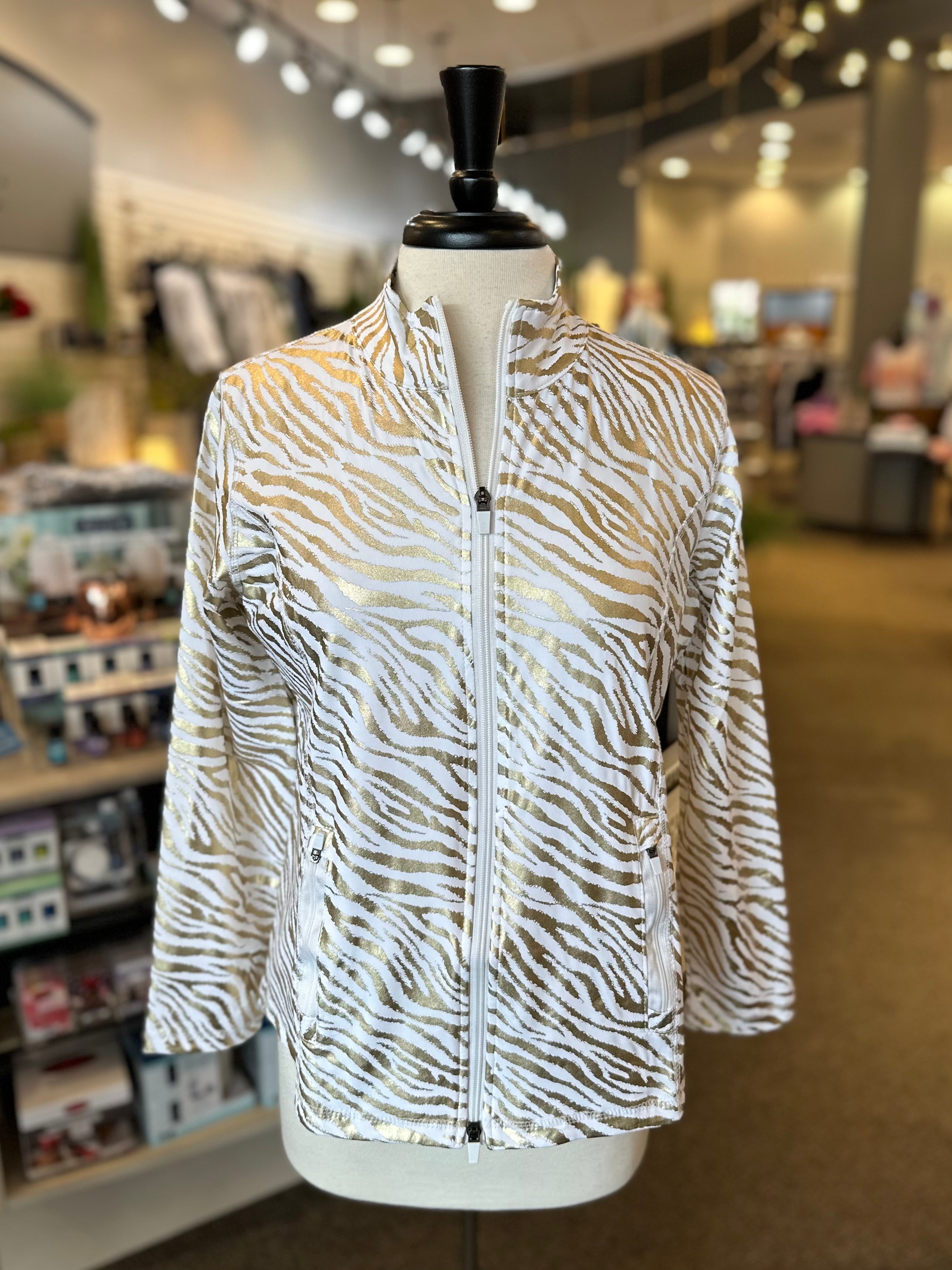 Lulu B UPF 50+ Zip Up Jacket - Gold Tiger
