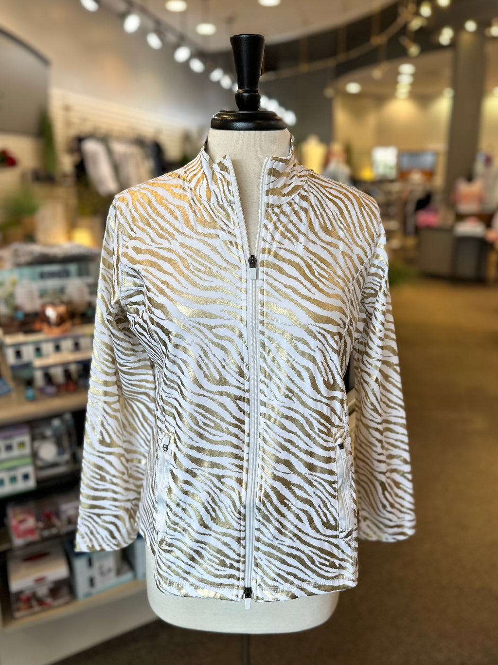Lulu B UPF 50+ Zip Up Jacket - Gold Tiger