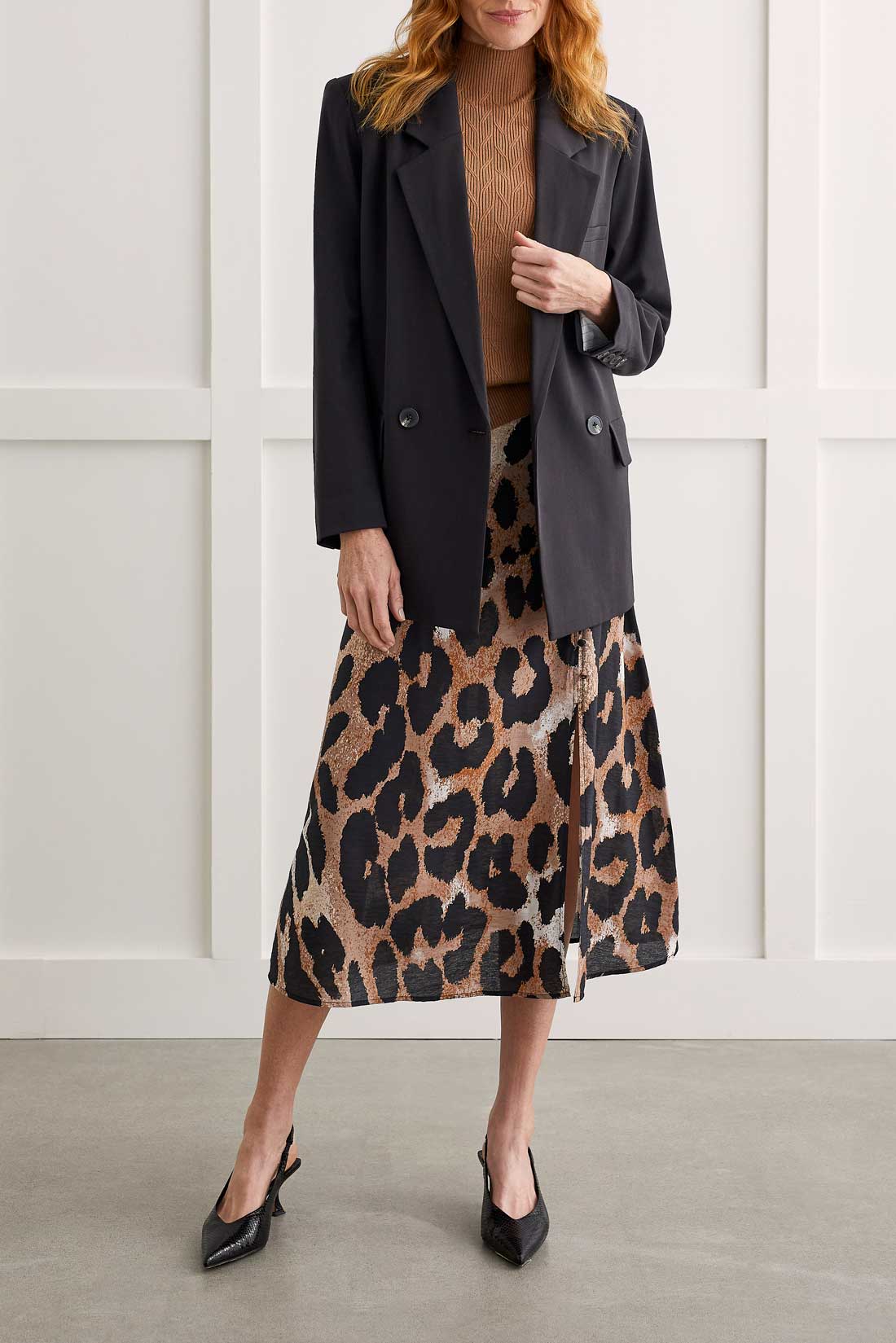 Tribal Fashions Cheetah Print Midi Skirt