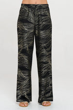 Palazzo Fukuro Jacquard Pant with Foil Detail by Jostar - MADE IN THE USA
