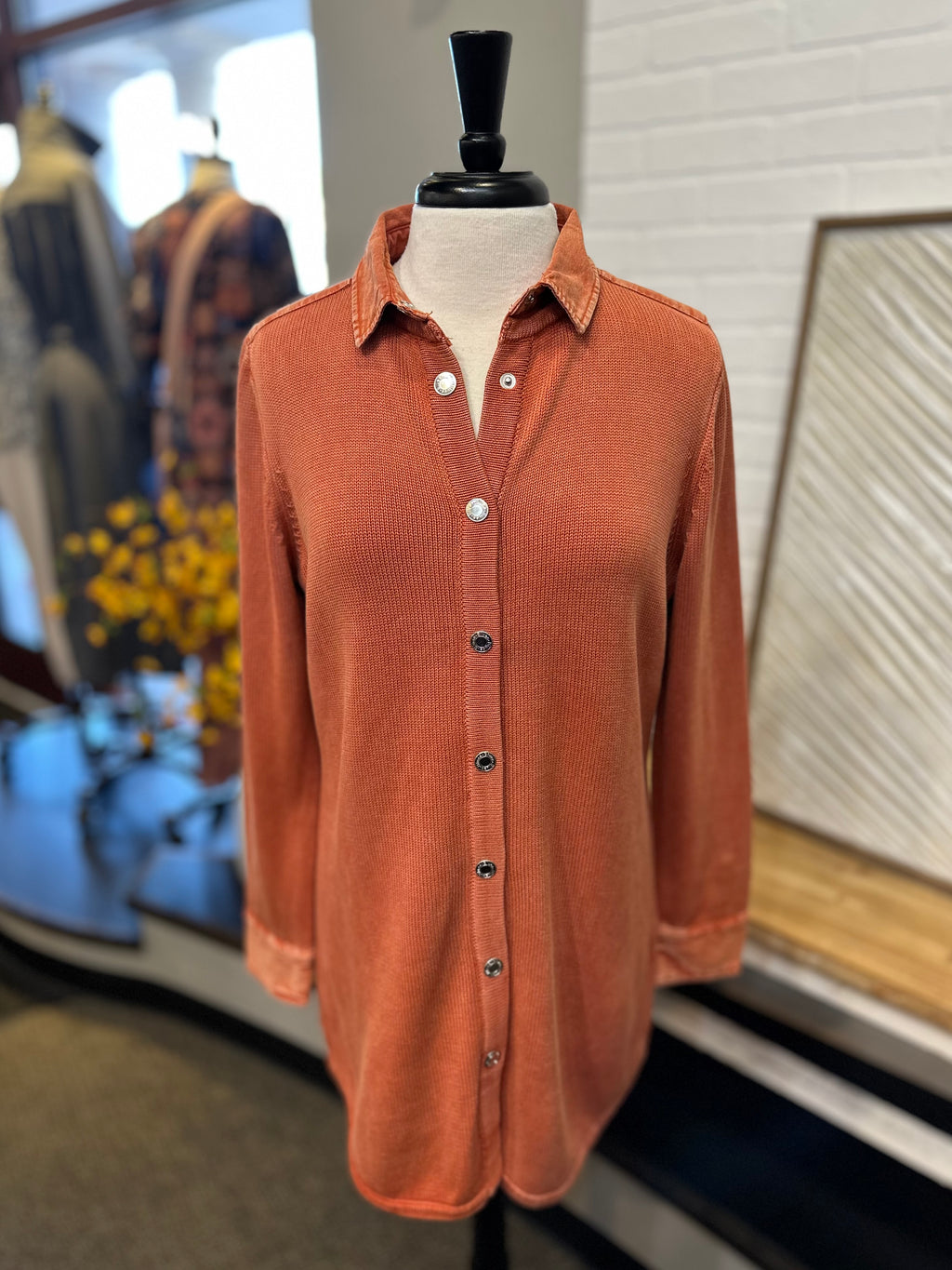 PBJ Blues Snap Tunic Cardigan - Red Rock