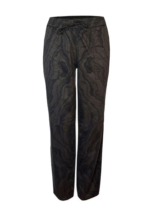Ethyl Drawstring Zebra Pant in Chocolate and Black