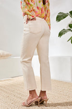 Tribal Jeans Sophia Curvy Micro Flare with Fly Front Zipper - Ecru