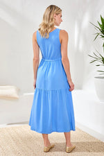 Tribal Fashions Sleeveless Maxi Dress with Ribbed Top + Lyocell Bottom