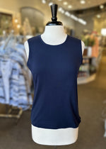 Lulu B Cotton Scoop Neck Tank - Navy