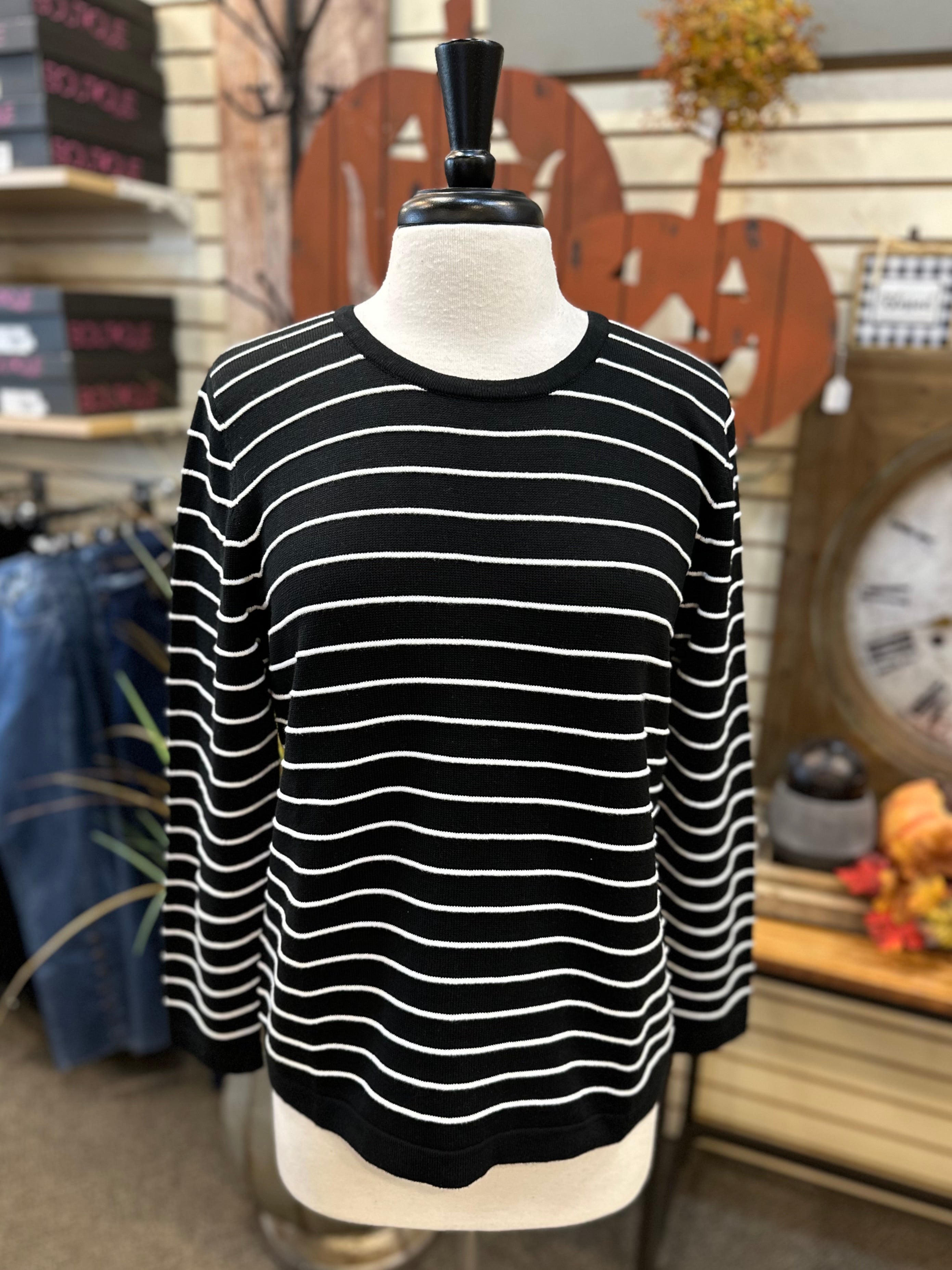 Striped Black and White Sweater by SUNDAY