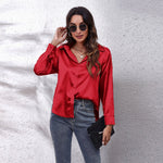 Satin Button Down Blouse