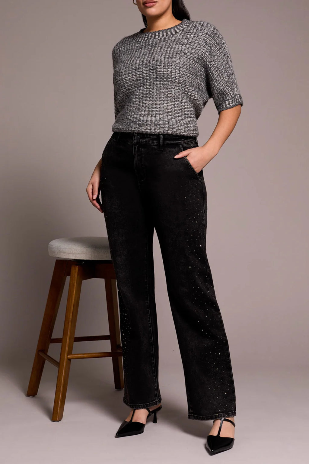 Tribal Fashions Brooke Super Straight Jean with Rhinestones