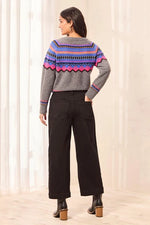 Tribal Jeans Audrey Boundless Stretch Crop Wide Leg Denim Jeans - Black
