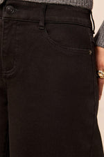 Tribal Jeans Audrey Boundless Stretch Crop Wide Leg Denim Jeans - Black