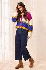 Tribal Jeans Audrey Boundless Stretch Crop Wide Leg Denim Jeans - Dark Night